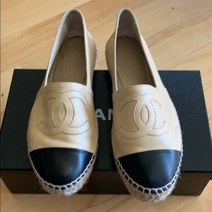 Chanel Espadrilles beige black size 38